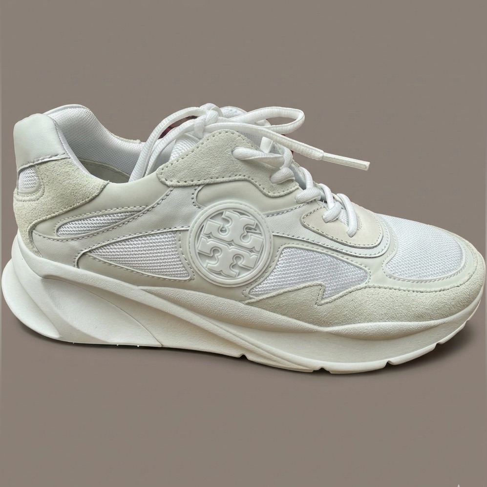 Tory Burch Leather Logo Sneakers Brand New In Box